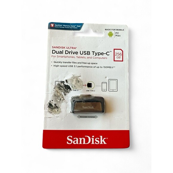 SanDisk 256GB Ultra Dual Drive USB Type-C USB 3.1 Flash Drive - SDDDC2-256G-G46 - Picture 1 of 3